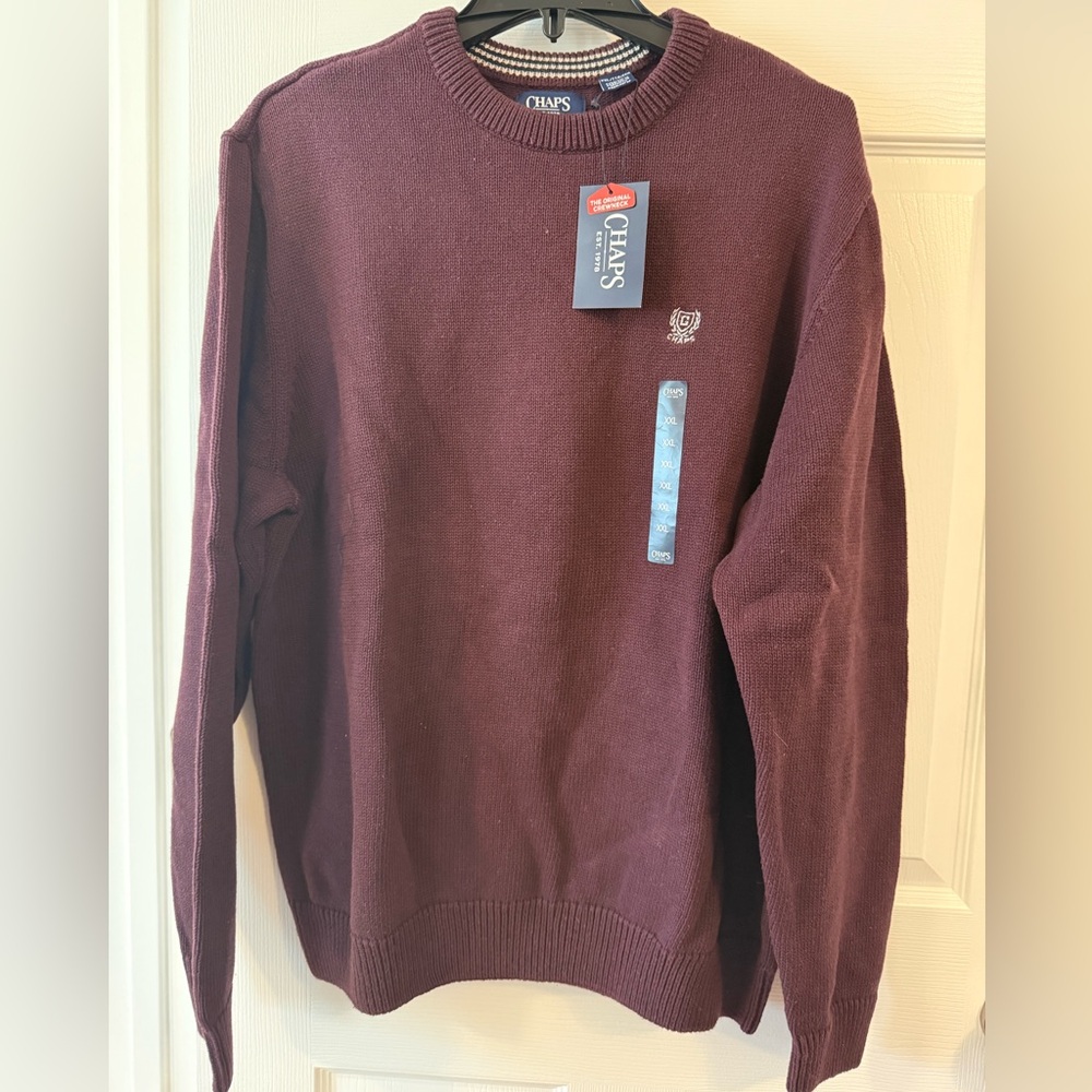 Chaps Men’s Crewneck Sweater in Maroon